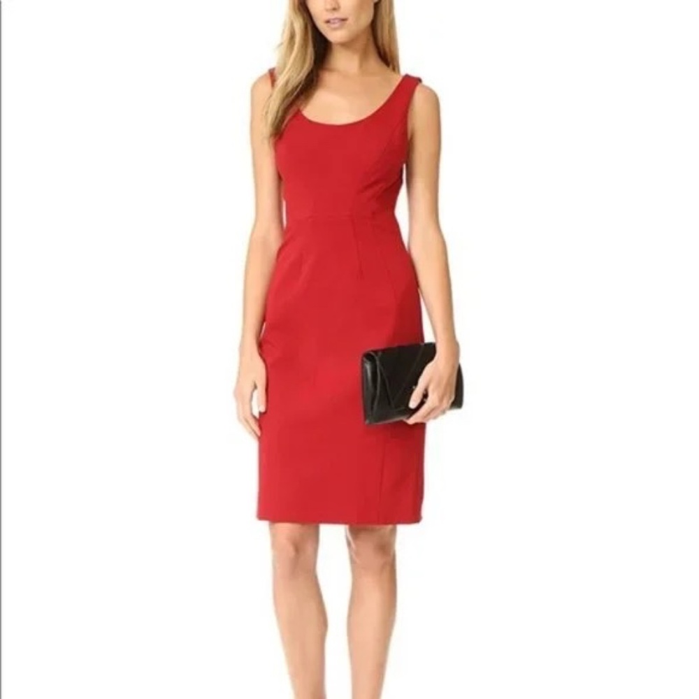 NWT DVF Geovana Red Pencil Dress Sz 12